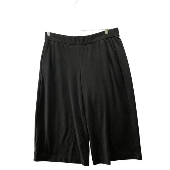 Gap Crop Wide Leg Knit Pants Womens LP Black Trouser Ponte Comfort High Rise - Picture 1 of 10